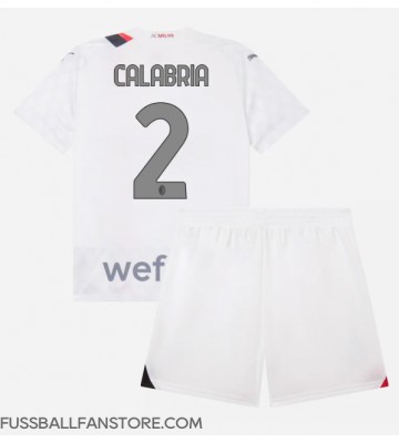 AC Milan Davide Calabria #2 Replik Auswärtstrikot Kinder 2023-24 Kurzarm (+ Kurze Hosen)